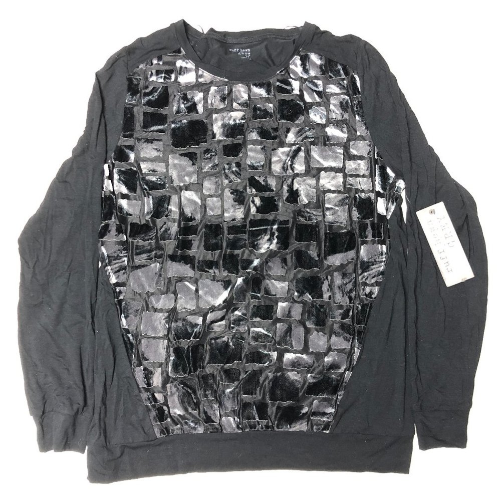 Blouse by Ruff Hewn Grey Abstract Pattern Size XL